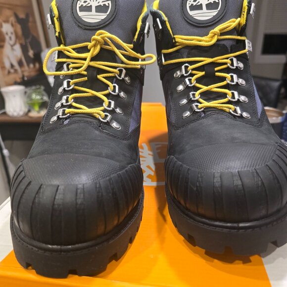 TIMBERLAND HERITAGE RUBBER TOE HIKER BOOTS MEN SHOES Black / Green Nubuck SZ 11 - Picture 5 of 14